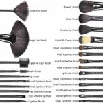 24 Piece Makeup Brush Set with PU Leather Case (Black)