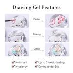 Gel for Nail Art Elastic Painted Nail Gel Polish for Pulling Drawing Line Nail Decoration Spider Nail Set (White)