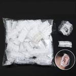 Waterproof Ear Shower Caps, Plastic Hair Dye Ear Protectors, Clear Bathing Ear Covers, Elastic Hair Cut Ear.( 100 Piece)