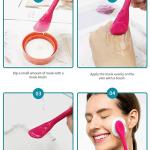 Silicone Face Scrubber Exfoliating Brush Face Mask Applicator  (Pack of 1)Multicolor.