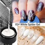 Gel for Nail Art Elastic Painted Nail Gel Polish for Pulling Drawing Line Nail Decoration Spider Nail Set (White)