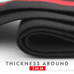 Knee Wraps(1 Pair) for Weightlifting Powerlifting Leg Press (Black red).