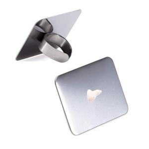 Stainless Steel, Make Up Tools Mini Mixing Tray with Finger Ring, Makeup Paint Palette,(Pack of  1).
