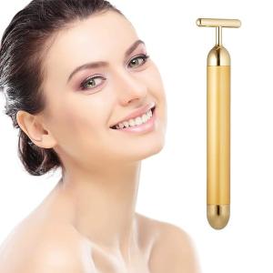 24k Golden Pulse Facial Massager, T-Shape Electric Sign Face Massage Tools ( Pack of 1).