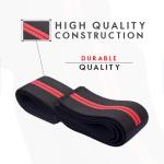 Knee Wraps(1 Pair) for Weightlifting Powerlifting Leg Press (Black red).