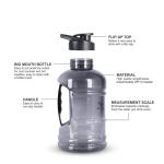 Sports Water Bottle for Gym, Gallon Water Bottle (1.5 LTR) with Mixer Ball and Strainer (Pack of 1).