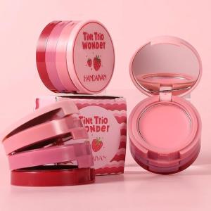 3in1 lip and cheek tint cream blush Pink, Peach, Red color.( Pack of 1)
