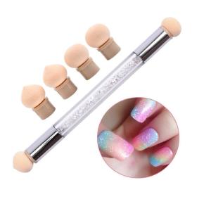 Dual Head Nail Art Sponge Tool Brush Picking Dotting Gradient Ombre Tool (Pack of 1).