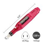 Nail Drill Machine Portable Rechargeable Electric Nail Drill Pen for Manicure Nail Gel Polisher Tools (Color Pink)