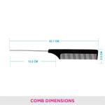 ail Comb For Women Hair Styling/Steel Tail Pin Comb Steel Pintail (Black).