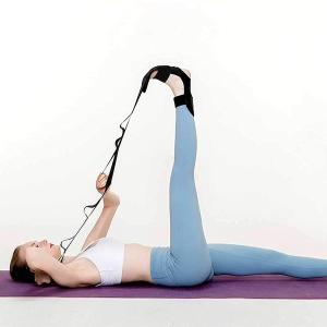 Foot Stretcher Strap for Ankle and Hamstring Muscles | Smart Yoga Straps (Black).