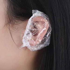 Waterproof Ear Shower Caps, Plastic Hair Dye Ear Protectors, Clear Bathing Ear Covers, Elastic Hair Cut Ear.( 100 Piece)