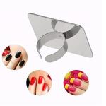 Stainless Steel, Make Up Tools Mini Mixing Tray with Finger Ring, Makeup Paint Palette,(Pack of  1).