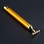 Electric Vibration Facial Massage For Roller Waterproof Face Skin Care T-Shaped Anti Wrinkle Massage(Gold).