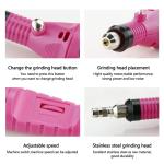 Professional Nail Art Drill Kit for Acrylic Nails Manicure Pedicure Tool, Rose Red (1 Piece).