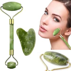 Green Face Roller With Face Massager For Women Men |  (Green) 1 Piece