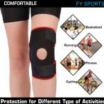 Sports KNEE CAP SUPPORT BELT FOR MEN AND WOMEN ( 1 Pair) Black.
