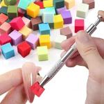 204Pcs Colorful Soft Nail Sponges With Grabbing Pen.