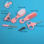 Baby Grooming Kit 6-in-1, Hair Brush, Comb, Nail Care Tools, BPA-Free, Blue (PINK)