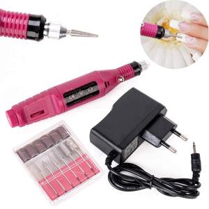 Nail Drill Machine Portable Rechargeable Electric Nail Drill Pen for Manicure Nail Gel Polisher Tools (Color Pink)