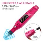 Nail Drill Machine Portable Rechargeable Electric Nail Drill Pen for Manicure Nail Gel Polisher Tools (Color Pink)