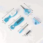 Baby Grooming Kit 6-in-1, Hair Brush, Comb, Nail Care Tools, BPA-Free, Blue (PINK)