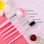 Mini 5 In 1 Makeup Mini Brushes Set for Women's & Girls (Pink).