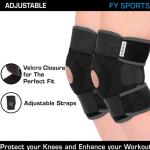 Sports KNEE CAP SUPPORT BELT FOR MEN AND WOMEN ( 1 Pair) Black.