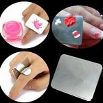 Stainless Steel, Make Up Tools Mini Mixing Tray with Finger Ring, Makeup Paint Palette,(Pack of  1).