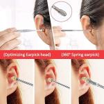 6 Pcs Ear Wax Cleaner, Ear Pick Earwax Removal Kit, Ear Cleansing Tool Set, with a Storage Box (Silver, 6pcs)