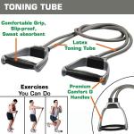 Double Toning Resistance Tube Heavy Quality Exercise Band For Stretching, Full Body Workout(Black ) 1 Piece.