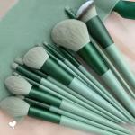 Professional 13pcs Makeup Brushes (Green).