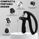 Premium D-Shape 10KG To 100KG Weight Adjustable Professional Counting Hand Gripper| Black.