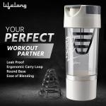 Protein Shaker 100% Leakproof Stylish Protein Shaker Bottle Plastic (Pack of 1)White.