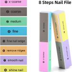 8 Way Nail Buffers Blocks Nail Files for Natural Nails and Acrylic Nails.(Pack of 2).
