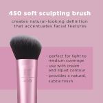 OCEAN BEAUTY Cheek Makeup Brush, Makeup Application, Pink, Aluminum Handle (1 Piece)