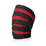Knee Wraps(1 Pair) for Weightlifting Powerlifting Leg Press (Black red).