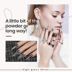 Powder, 2 Jars Nail Art Mirror Glitter Effect Chrome Pigment Powder Dust Gold Silver Chrome Nail Powder with Sponge Applicators