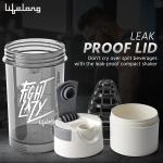 Protein Shaker 100% Leakproof Stylish Protein Shaker Bottle Plastic (Pack of 1)White.