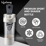 Protein Shaker 100% Leakproof Stylish Protein Shaker Bottle Plastic (Pack of 1)White.