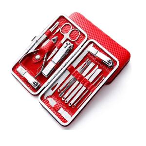 16 in 1 Manicure Pedicure Nail Tools With Leather Case Color May Vary