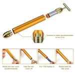 Electric Vibration Facial Massage For Roller Waterproof Face Skin Care T-Shaped Anti Wrinkle Massage(Gold).