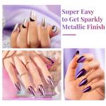 Powder, 2 Jars Nail Art Mirror Glitter Effect Chrome Pigment Powder Dust Gold Silver Chrome Nail Powder with Sponge Applicators