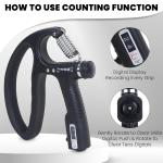 Premium D-Shape 10KG To 100KG Weight Adjustable Professional Counting Hand Gripper| Black.