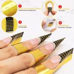 Poly Nail Gel Nail Forms Nail Extension Tips Guide Paper( 100 Sticker Roll) Pack of 1