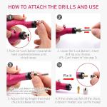 Nail Drill Machine Portable Rechargeable Electric Nail Drill Pen for Manicure Nail Gel Polisher Tools (Color Pink)