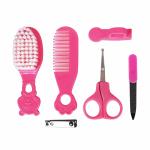 Baby Grooming Kit 6-in-1, Hair Brush, Comb, Nail Care Tools, BPA-Free, Blue (PINK)