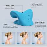 FITNESS Neck And Shoulder Relaxer Cervical Stretcher Neck Traction Device Neck Support (Blue)