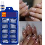 100pcs Transparent Nails and 2 pcs fake nails glue .