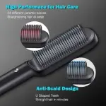 Hair Straightener Brush Straightener Comb with Ceramic PTC Heating, 5 Temp Settings Brush(MULTICOLOR)